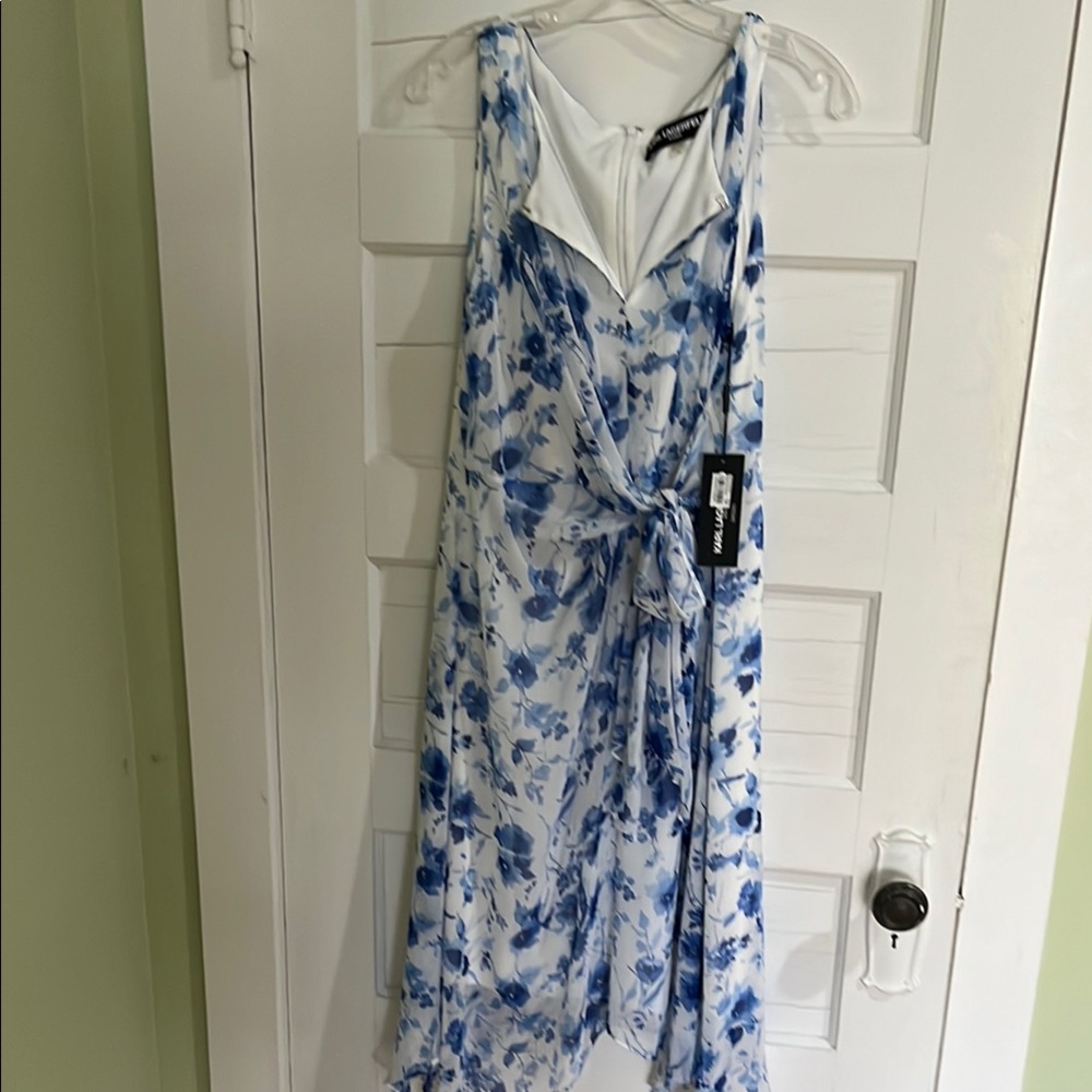 Karl Lagerfeld Blue and White Asymmetrical Sundress